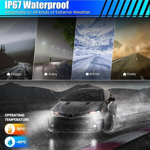 H11/H8/H9 Fog Light Bulbs – 6000K Cool White, 35000LM, Plug and Play - Picture 1 of 7